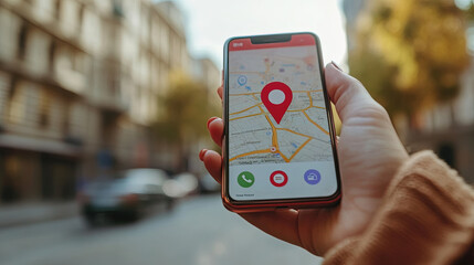 An icon representing a map marker and local search optimization for Local SEO (GEO)